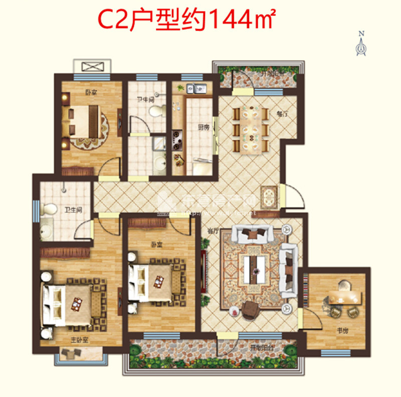 3期悅湖灣C2戶型144㎡