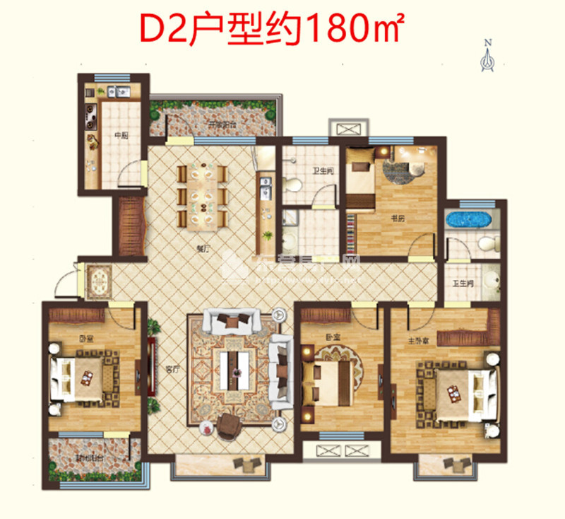 3期悅湖灣D2戶型180㎡