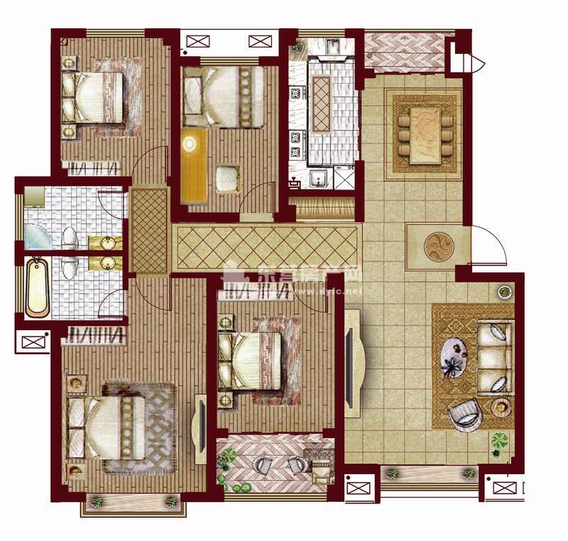 E1戶型 4室2廳2衛 140㎡