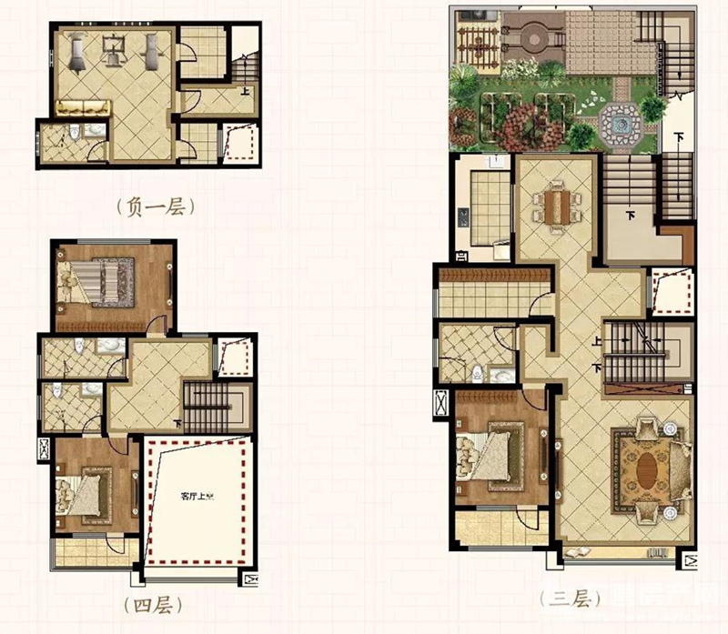 闊院疊拼 220型 4室2廳3衛 3-4層