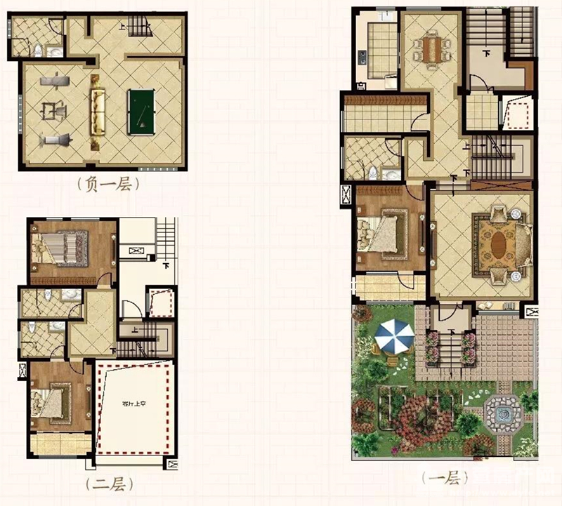 闊院疊拼 220型 4室2廳3衛 1-2層