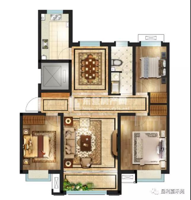 121㎡戶型 三室兩廳一衛