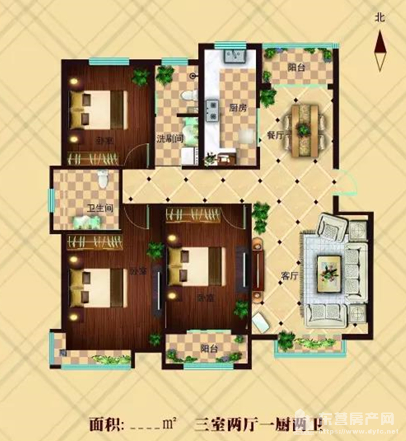 小高層130㎡ 3室2廳2衛