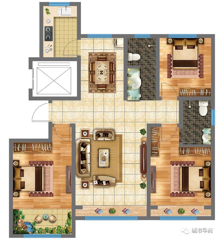 135㎡戶型 3室2廳2衛