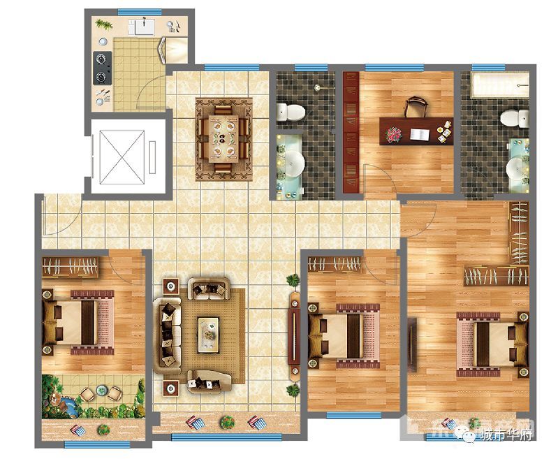 143㎡戶型 4室2廳2衛