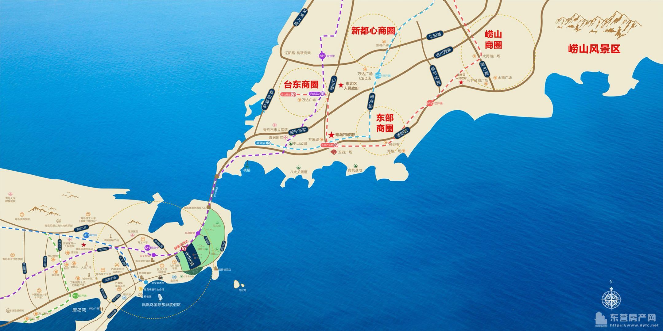 青島西海岸金沙樂府交通圖