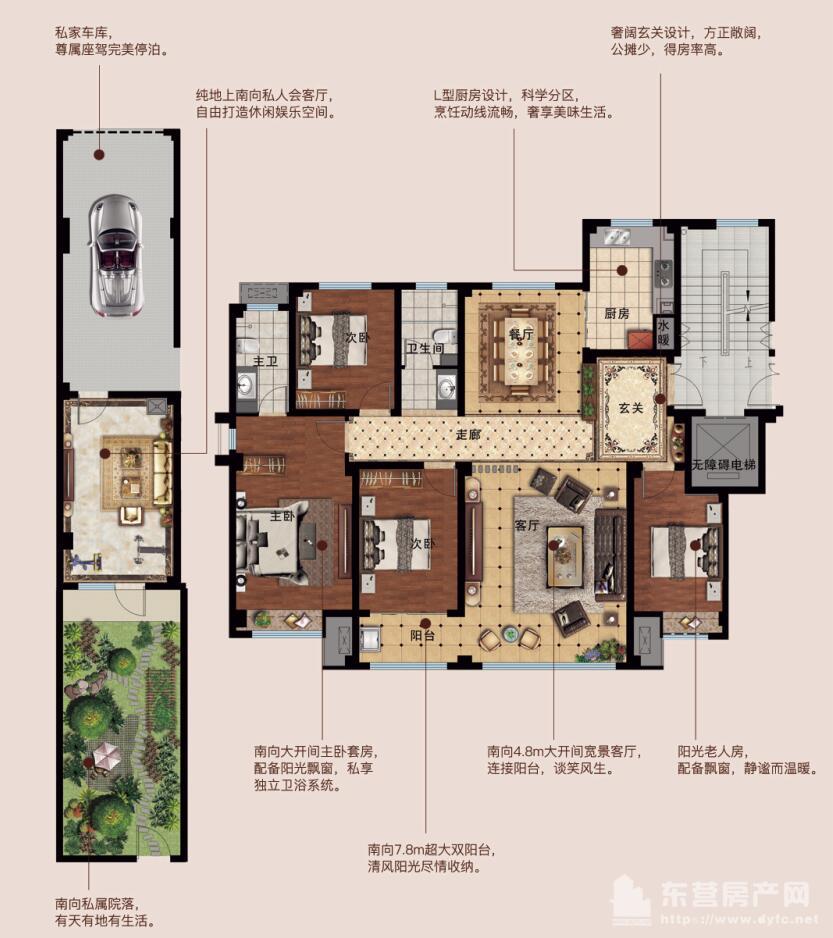 东营房产网 东营新房 河口区楼盘 万和城 查看原图 和庭户型2层 约150