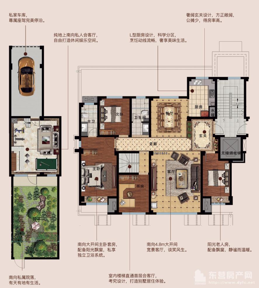 和庭戶型1層 約150㎡ 4室2廳2衛 （1+4層）