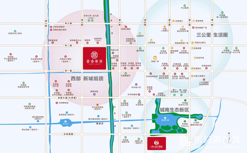 利津書香華府交通圖