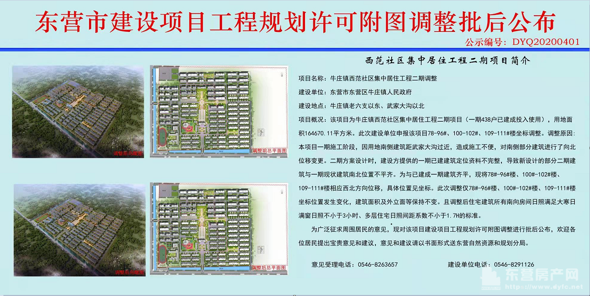 牛庄镇西范社区集中居住工程二期调整批后公示