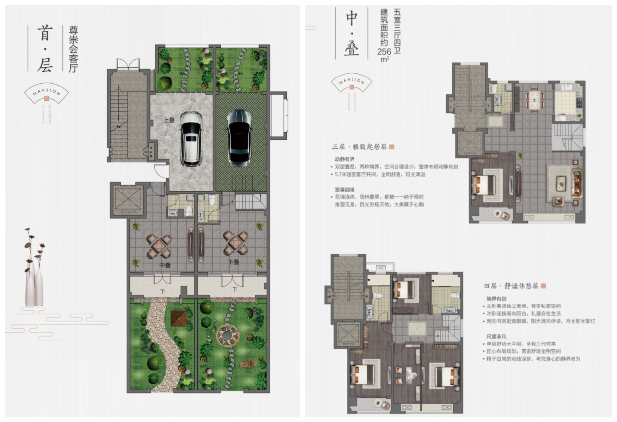 熙御戶型中疊 建面約256㎡ 5室3廳4衛
