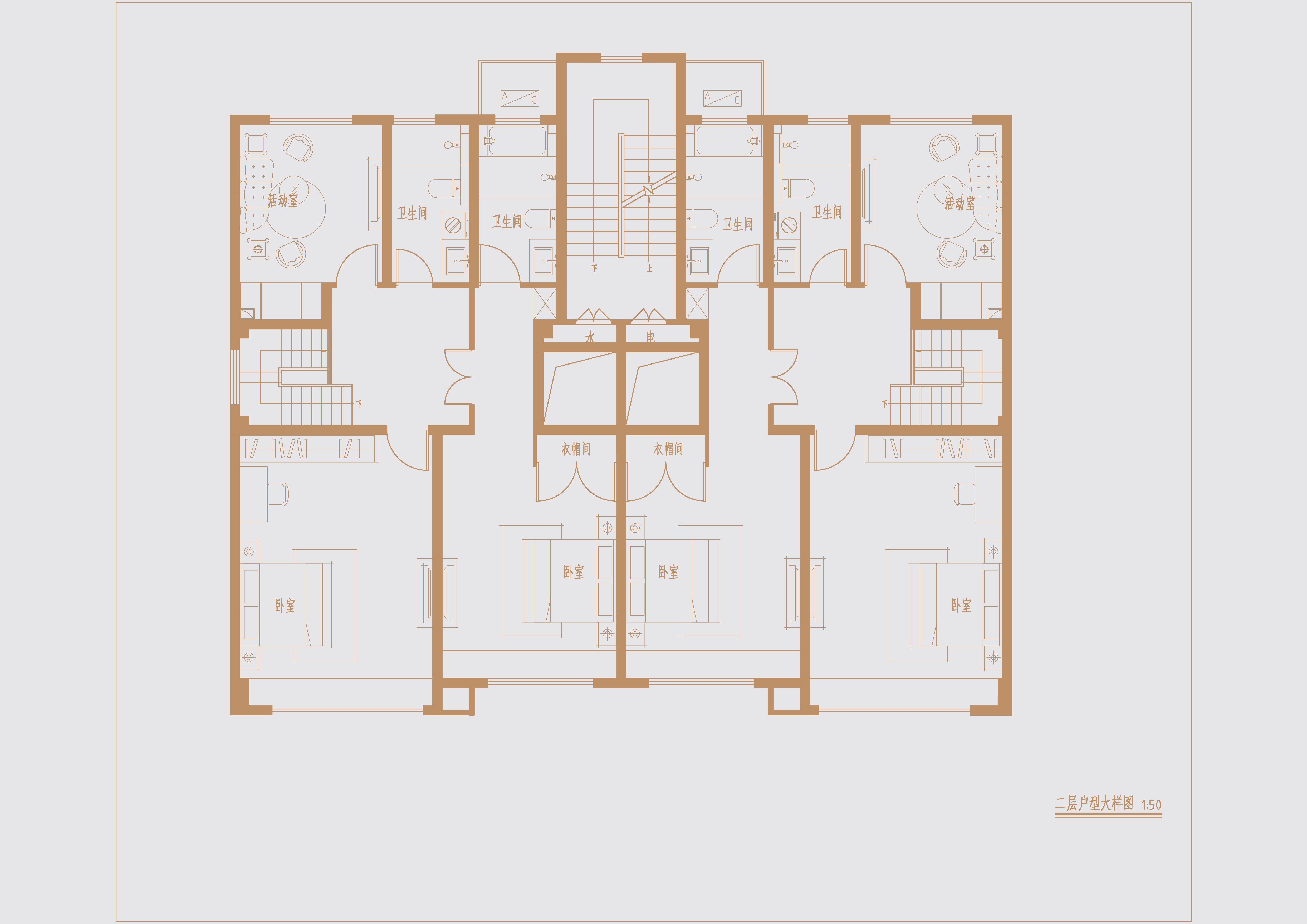 下疊二層戶型圖 4室2廳2衛 258-270㎡