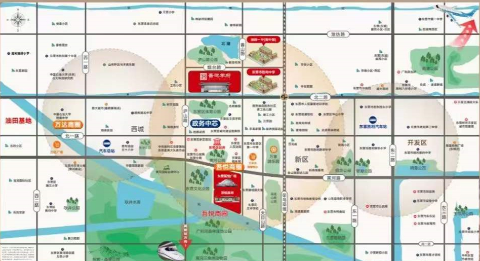 東營吾悅學府交通圖