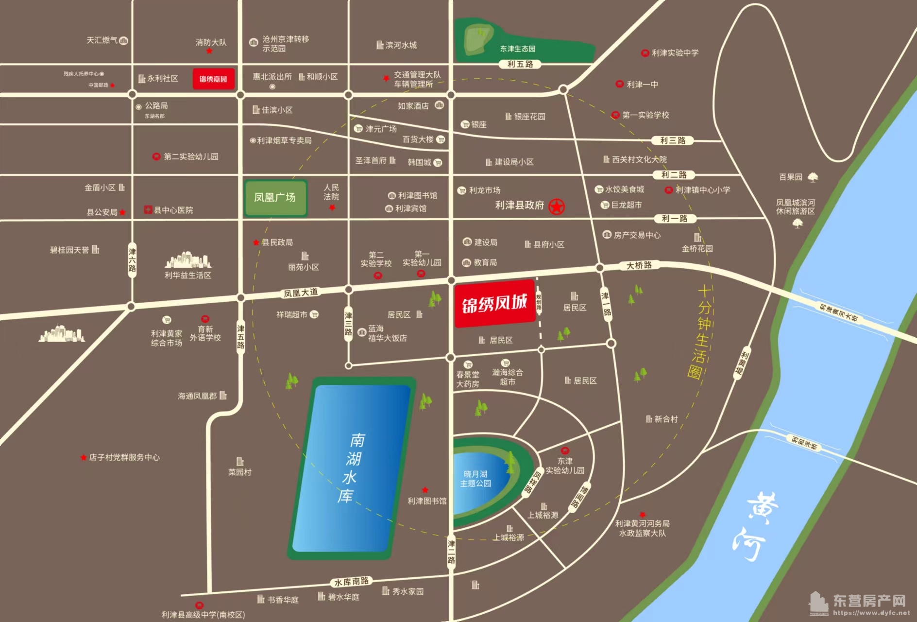 利津錦繡鳳城交通圖