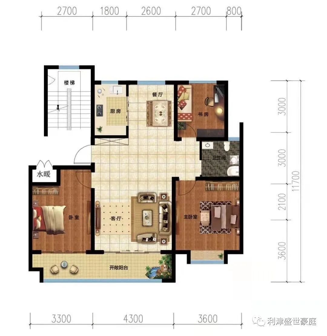 110㎡ 三室兩廳一衛