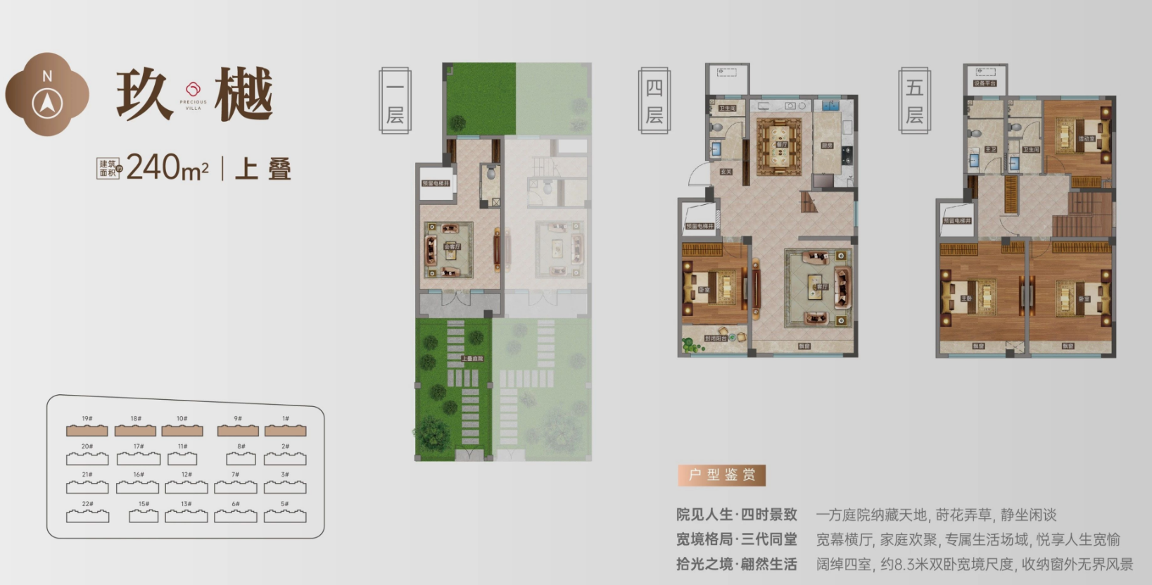 玖樾戶型 上疊 建面約240㎡ 4室2廳4衛