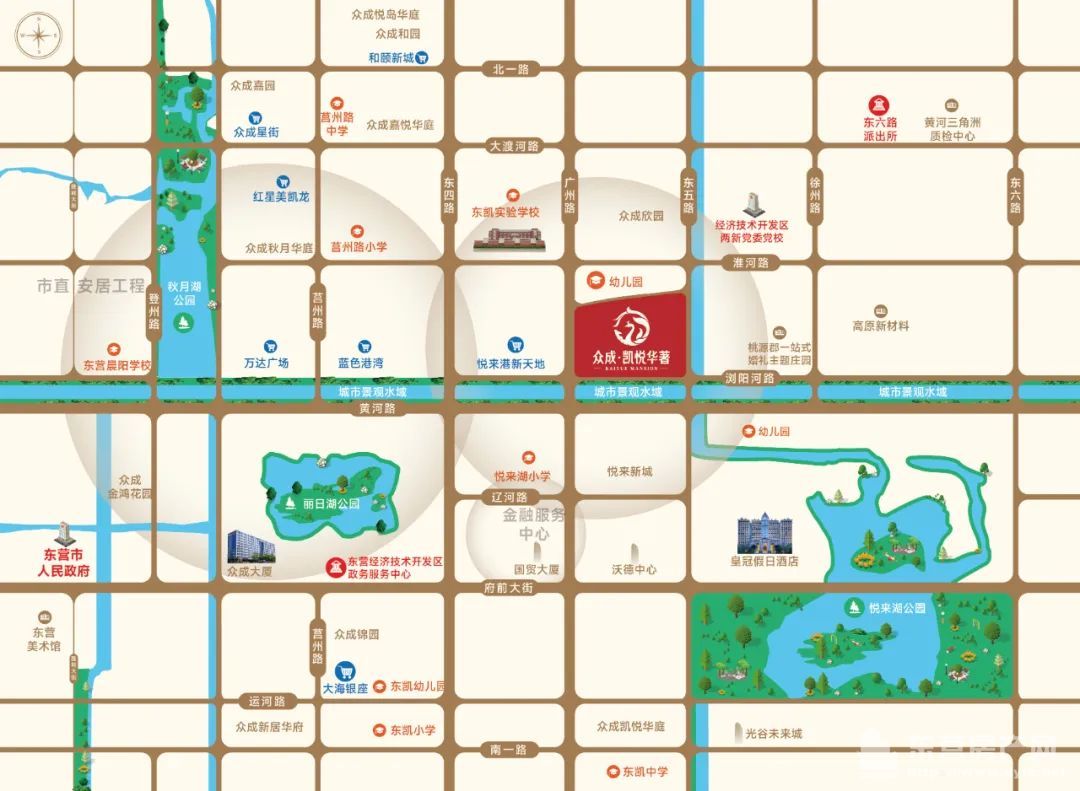 眾成凱悅華著交通圖