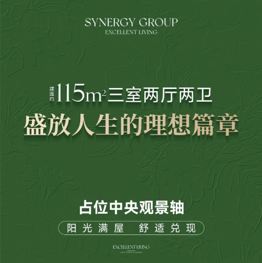 眾成名園丨建筑面積約115㎡三室兩廳兩衛 盛放人生理想篇章