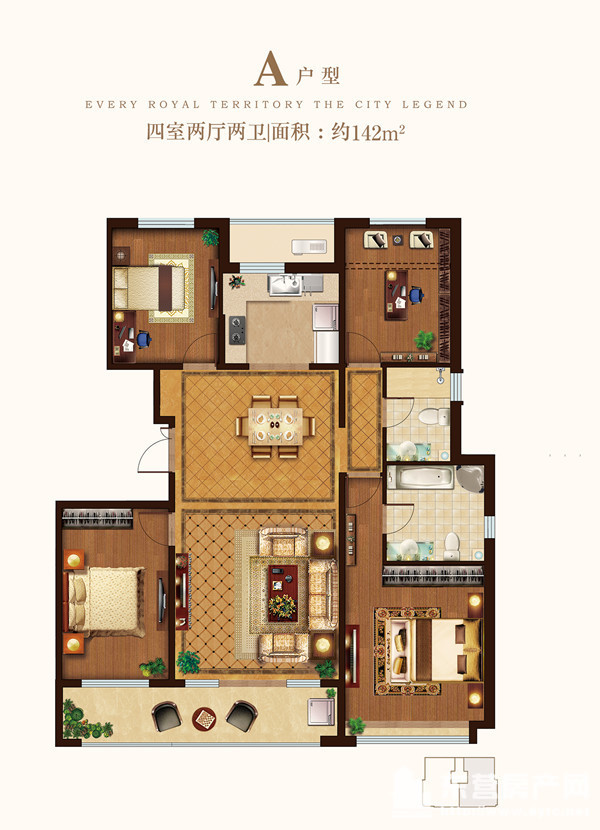富力盛悦府 142平米精装样板间 将幸福领回家_户型解析_东营房产网