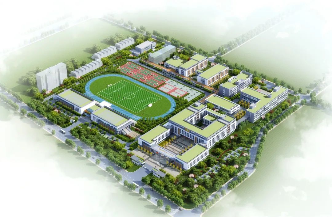 胜利第五十八中学鸟瞰图为提高教育质量,改善办学环境,培育学校发展